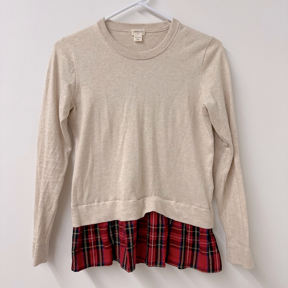 Plaid Peplum Sweater by J Crew